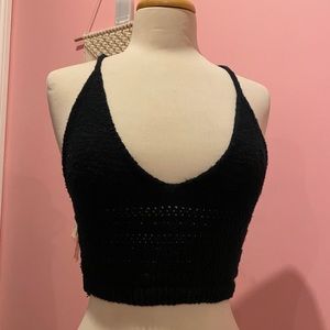 Black Crochet Tank Top